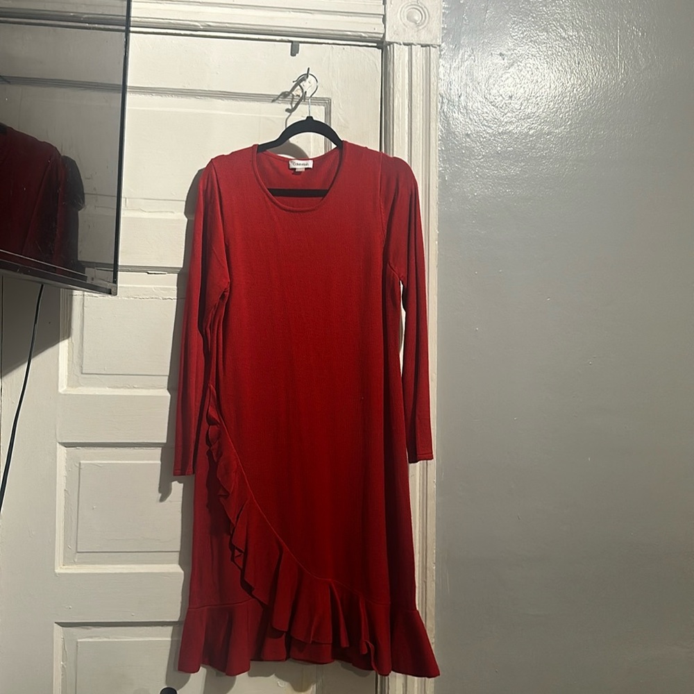 Red Calvin Klein dress